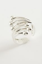 Çiçek Metal Yüzük-Gümüş Rengi - Görsel 2