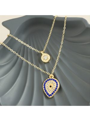 Damla Nazar Yeni Sezon İkili Kolye-Sarı