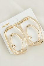 Halka Yeni Sezon Metal Küpe-Sarı - Görsel 2