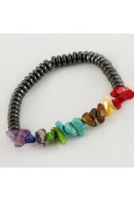 7li Doğaltaş Çakra Bileklik-Antrasit