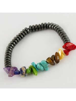 7li Doğaltaş Çakra Bileklik-Antrasit