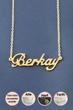 Berkay İsimli Kolye-Sarı - Görsel 2