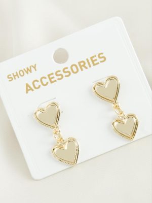 Kalp Trend Metal Küpe-Sarı