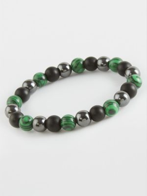 Malahit Hematit Doğaltaş Bileklik-Yeşil