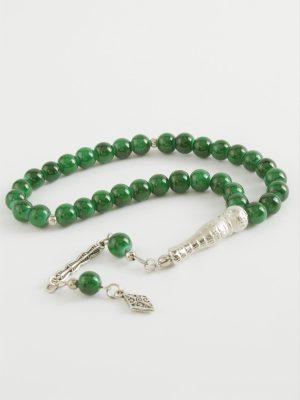 Cam Taş Tesbih 8 mm-Yeşil