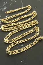 Oval Zincir Çelik Kolye 55 cm-Sarı - Görsel 2