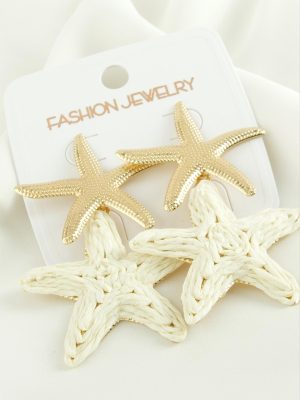 Deniz Yıldızı Trend Metal Küpe-Sarı