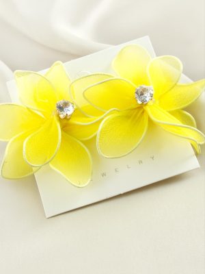 Çiçek Zr Model Küpe-Sarı