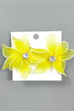 Çiçek Zr Model Küpe-Sarı - Görsel 2