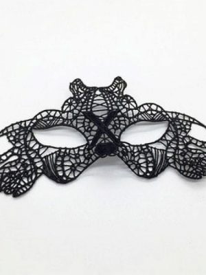 Siyah Renk Dantel Kesim Dantel İşlemeli Balo Parti Maskesi 11 No