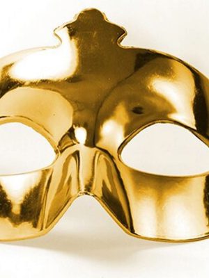 Altın Renk Kostüm Partisi Ekstra Parlak Balo Maskesi 15x10 cm