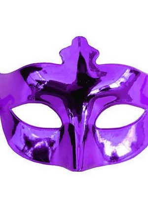 Mor Renk Kostüm Partisi Ekstra Parlak Balo Maskesi 15x10 cm