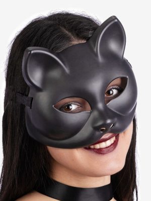 Siyah Renk Lüks Kedi Maskesi 12x13 cm