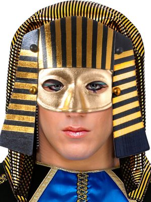 Mısırlı Maskesi Lastik Aparatlı Firavun Maskesi 21x23 cm