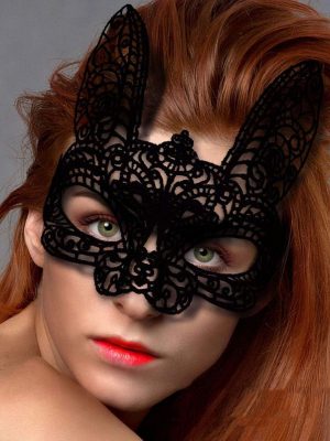 Siyah Renk Dantel Kesim Dantel İşlemeli Balo Parti Maskesi 7 No