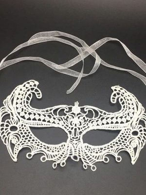 Beyaz Renk Dantel Kesim Dantel İşlemeli Balo Parti Maskesi 1 No