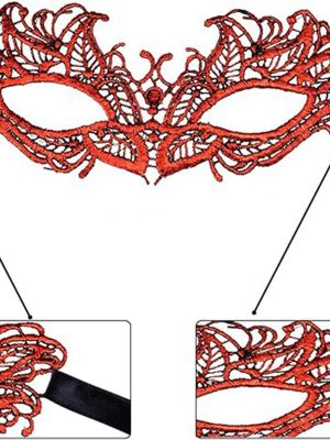 Kırmızı Dantel Masquerade Maskesi 5 No