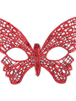 Kırmızı Dantel Masquerade Maskesi 7 No