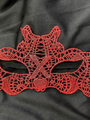 Kırmızı Dantel Masquerade Maskesi Çift Taraflı 10 No