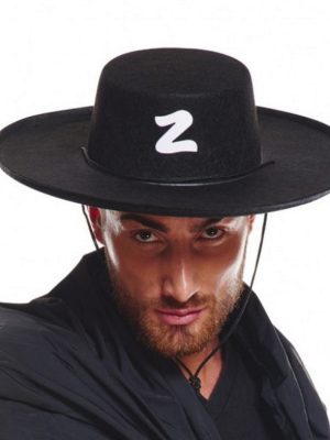 Z Logolu Yetişkin Boy Bağcıklı Zorro Şapkası