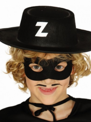 Z Logolu Zorro Şapkası ve Zorro Maskesi Çocuk Boy
