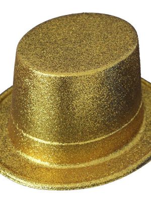 Altın Renk Uzun Plastik Simli Parti Şapkası