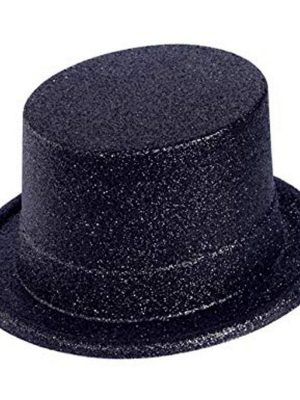 Siyah Renk Uzun Plastik Simli Parti Şapkası