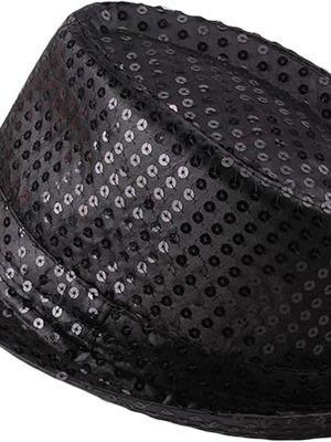 Çocuk Boy Siyah Payetli Şapka Gösteri Şapkası Michael Jackson Şapkası 54 No