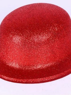 Kırmızı Renk Yuvarlak Simli Plastik Parti Şapkası