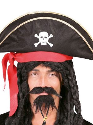 Karayip Korsanları Kaptan Jack Kadife Korsan Şapkası Yetişkin