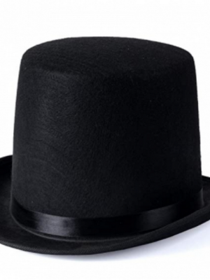 Yetişkinler İçin Siyah Renk Ringmaster Sihirbaz Şapkası Fötr Şapka 15 cm