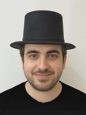 Siyah Renk Plastik Nubuk Kadife Kaplama Fötr Şapka 11 cm