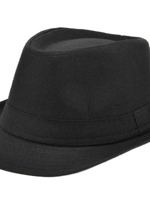 Çocuk Boy Siyah Kumaş Fötr Şapka Gösteri Şapkası Michael Jackson Şapkası 54 No