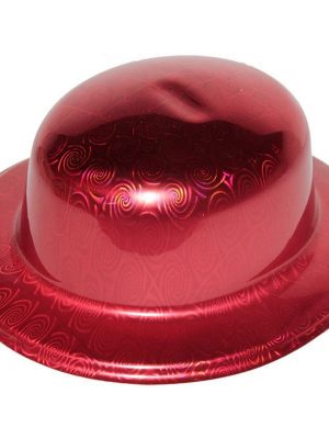 Kırmızı Renk Hologramlı Plastik Yuvarlak Melon 27x24 cm