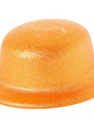 Turuncu Renk Simli Melon Yuvarlak Parti Şapkası 24x26 cm