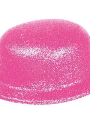 Pembe Renk Simli Melon Yuvarlak Parti Şapkası 24x26 cm