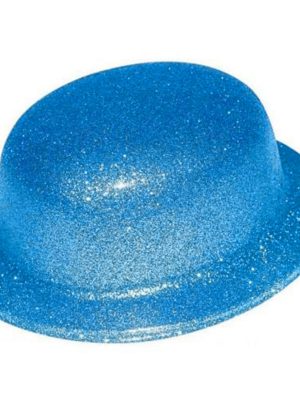 Mavi Renk Simli Melon Yuvarlak Parti Şapkası 24x26 cm