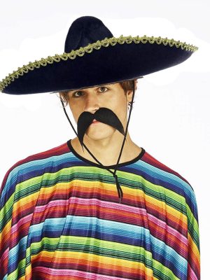 Sombrero Meksika Şapkası Mariachi Altın Şeritli Yetişkin Boy