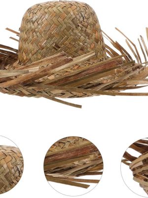 Tropikal Parti Naturel Hasır Hawaii Şapkası 13x36 cm