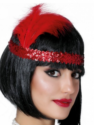 70'ler 80'ler ve 90'lar Temalı Kırmızı Renk Çarliston Saç Bandı