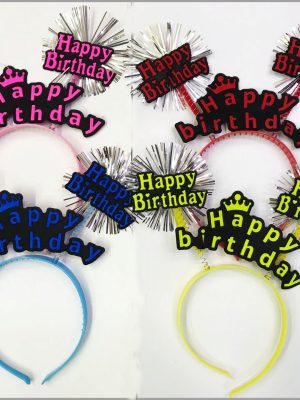 Happy Birthday Neon Renk Doğum Günü Tacı 12 Adet