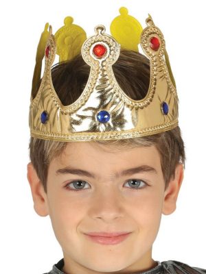 Altın Renk Eva Malzemeden İmal Çocuk Kral Tacı 57 cm