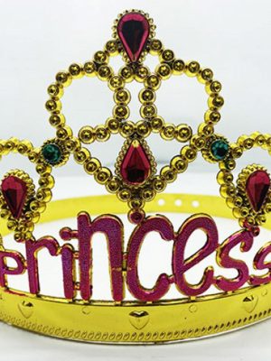 Prenses Yazılı Altın Renk Ayarlanabilir Parti Tacı 60 cm