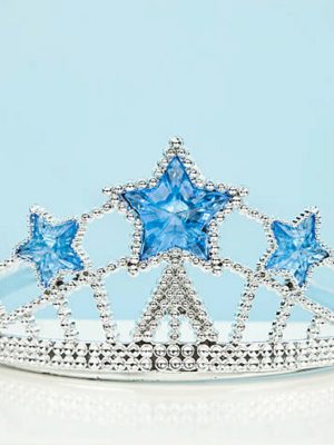 Yıldız Şekilli Elsa Prenses Kraliçe Tacı Mavi Renk Çocuk Boy 5x17 cm