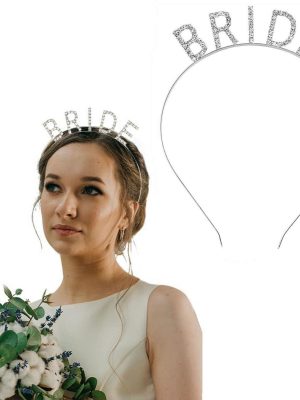 Gümüş Renk Bekarlığa Veda Kristal Taş Bride Tacı İthal 16x10 cm