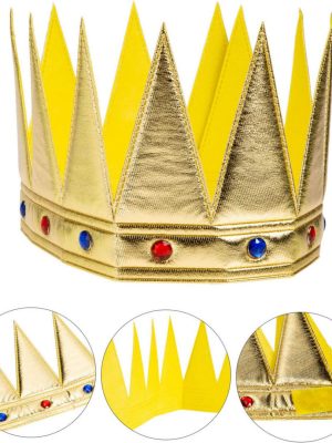 Altın Renk Eva Yumuşak Kral Kraliyet Tacı Yetişkin Çocuk Uyumlu 55 cm