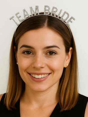 Gümüş Renk Team Bride Taç Plastik – Gelin ve Nedime Tacı