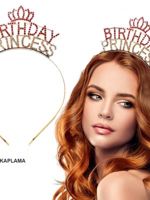 Birthday Princess Kristal Taç – Altın Kaplama