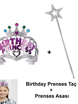 Kız Çocuk Doğum Günü Prenses Seti – Taç ve Sihirli Asa