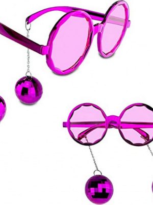 Disko Toplu Küpeli Parti Gözlüğü Pembe Renk